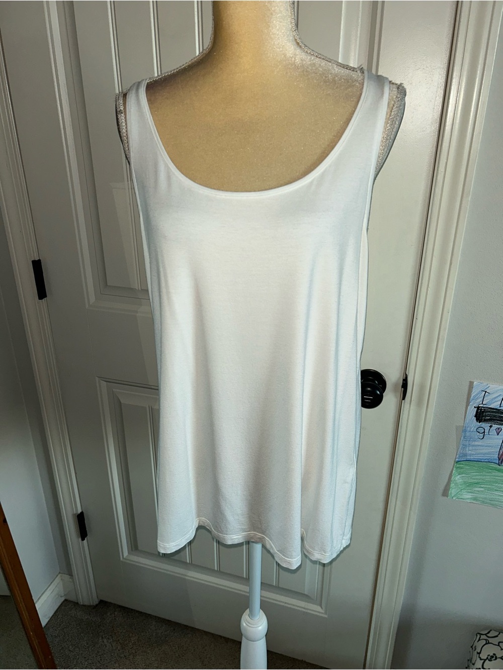NEW Eileen Fisher White Scoop Neck Tank Top Sz XL